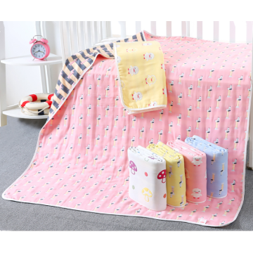 useful 6 layer cotton  jacquard baby blanket